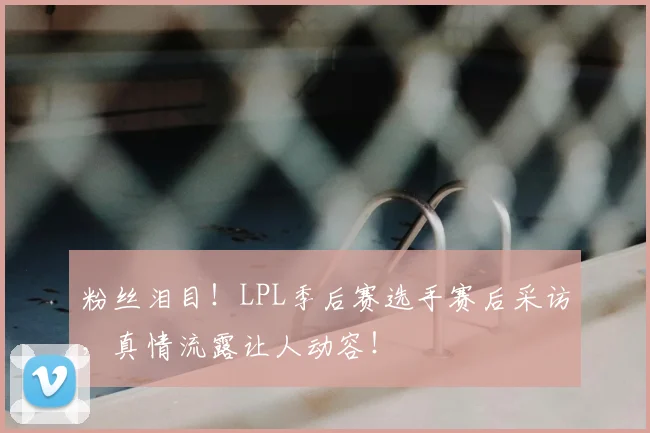 粉丝泪目！LPL季后赛选手赛后采访，真情流露让人动容！